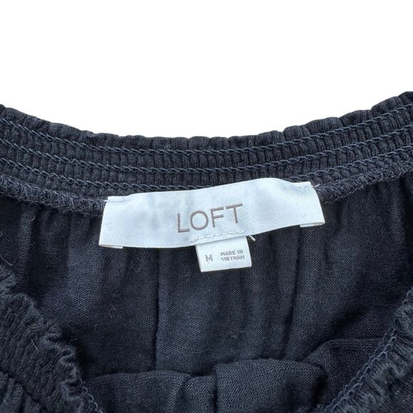 Loft Soft Black Linen Top Size Medium - Picture 2 of 6